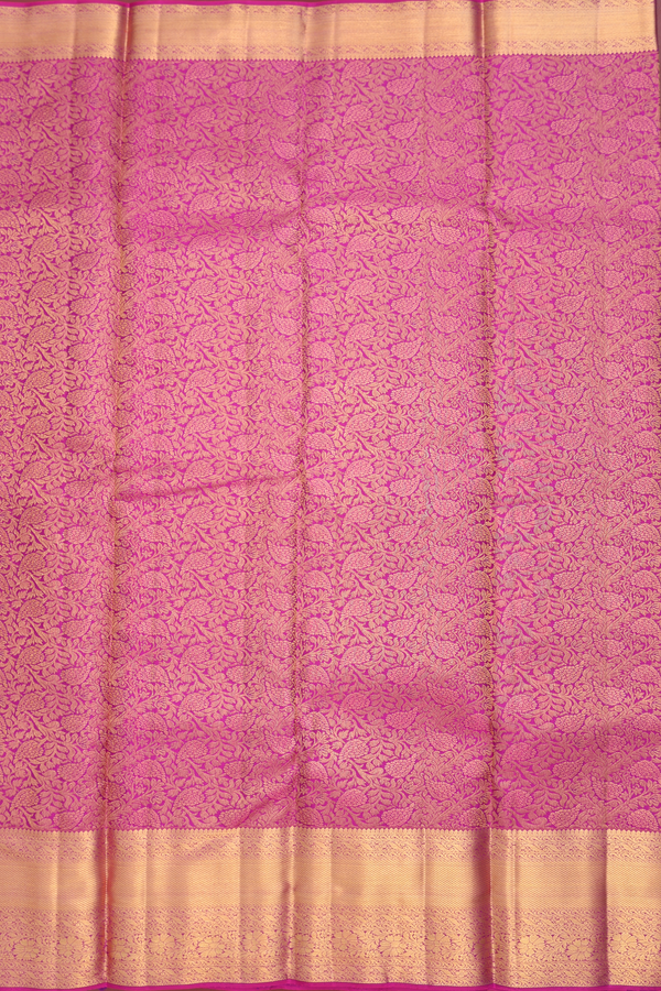 Kanchipuram Silk Saree In Purple With Brocade Design
