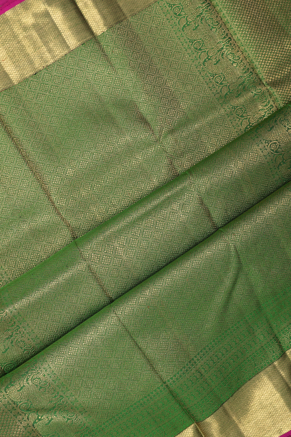 Kanchipuram Silk Saree In Purple With Brocade Design