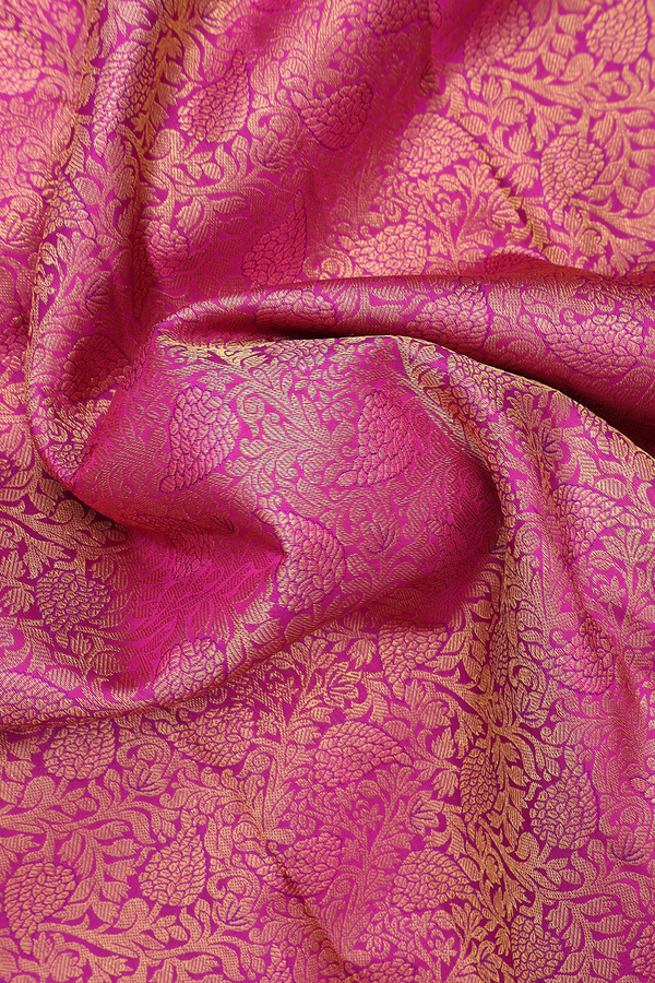 Kanchipuram Silk Saree In Purple With Brocade Design