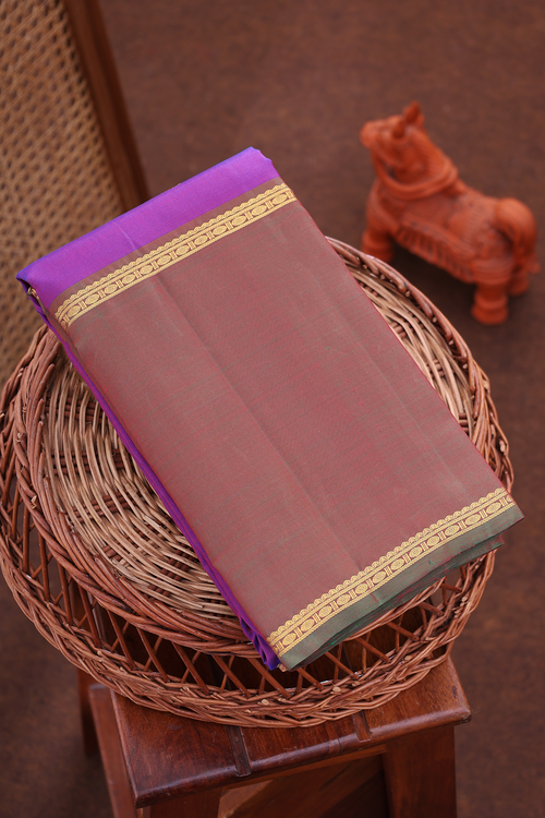 Kanchipuram Silk Saree In Purple With Chakram Buttas