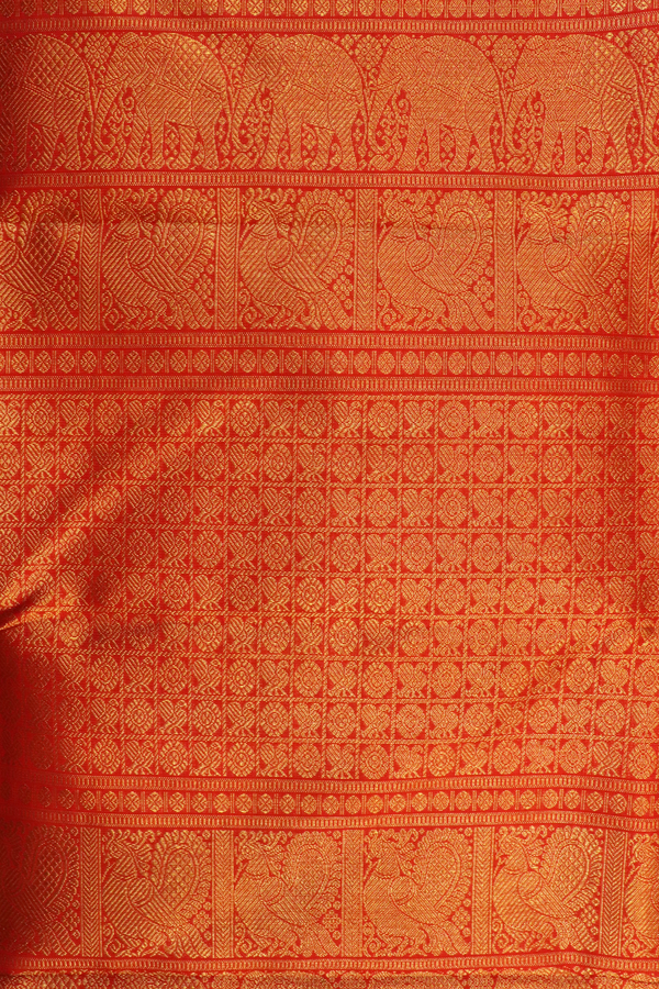 Kanchipuram Silk Saree In Purple With Checks Along Buttas