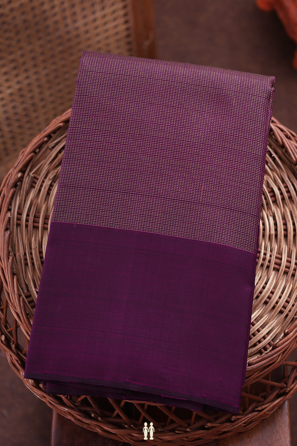 Kanchipuram Silk Saree In Purple With Checks Design