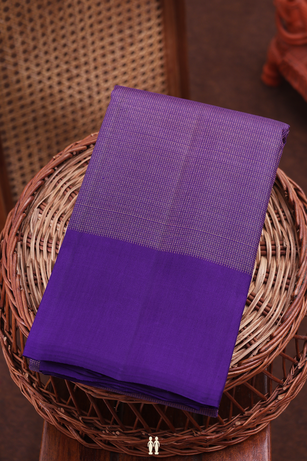 Kanchipuram Silk Saree In Purple With Checks Design