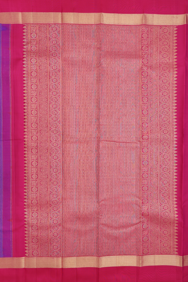 Kanchipuram Silk Saree In Purple With Checks Design