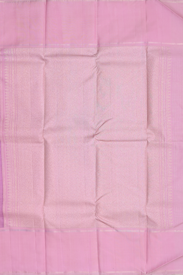 Kanchipuram Silk Saree In Purple With Checks Design