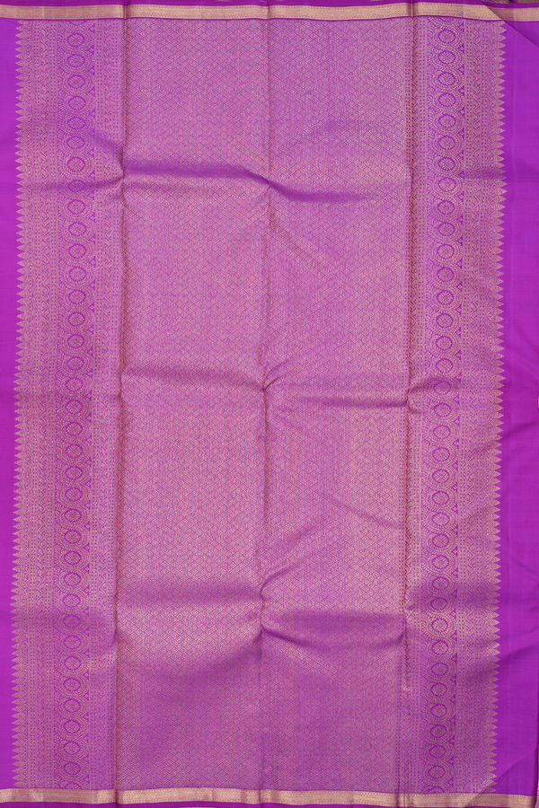 Kanchipuram Silk Saree In Purple With Checks Design