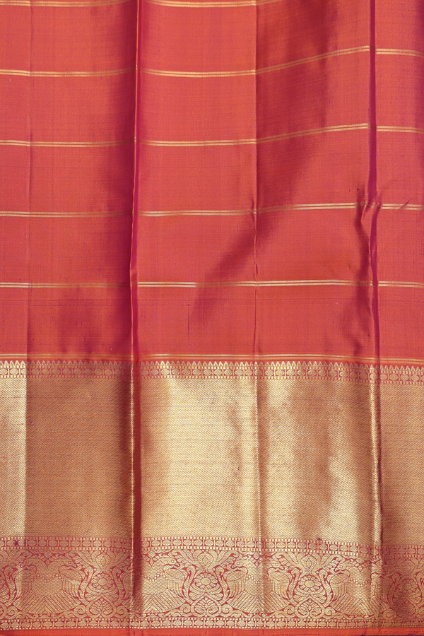 Kanchipuram Silk Saree In Purple With Checks Design