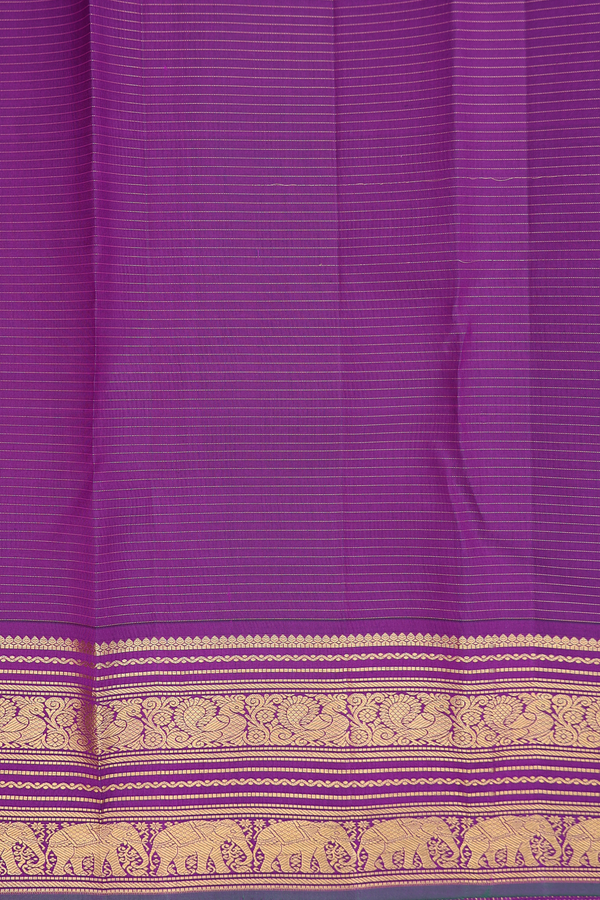 Kanchipuram Silk Saree In Purple With Checks Design