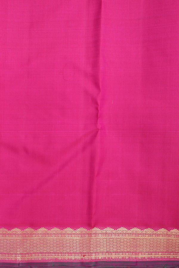 Kanchipuram Silk Saree In Purple Along Checks With Buttas