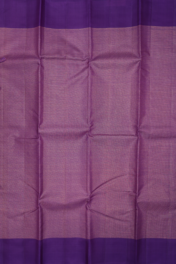 Kanchipuram Silk Saree In Purple With Checks Design