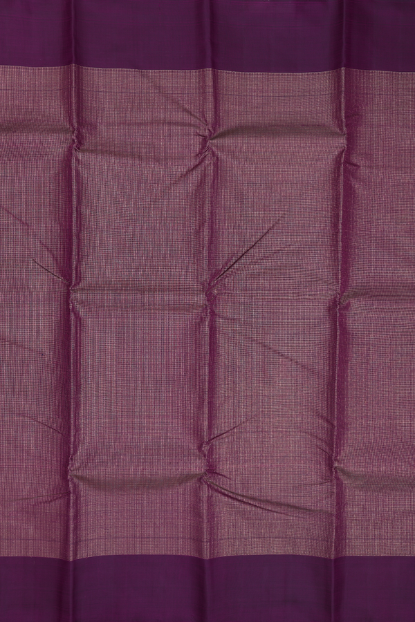 Kanchipuram Silk Saree In Purple With Checks Design