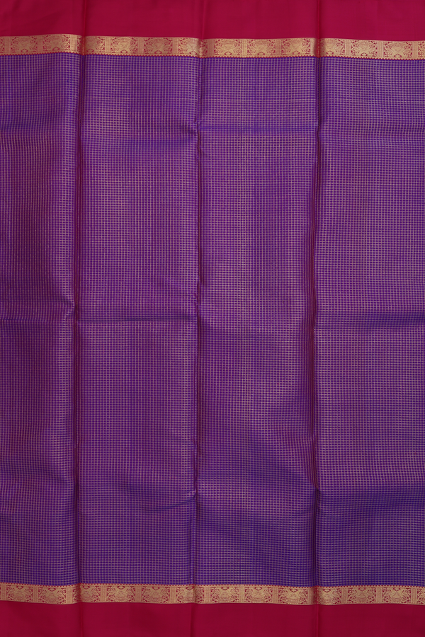Kanchipuram Silk Saree In Purple With Checks Design