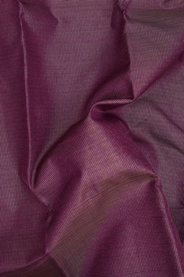 Kanchipuram Silk Saree In Purple With Checks Design