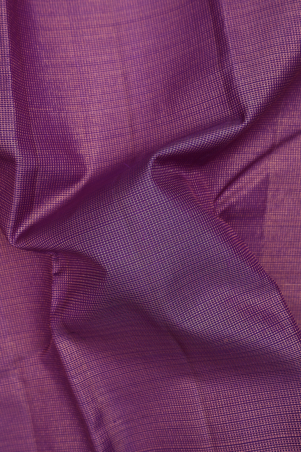 Kanchipuram Silk Saree In Purple With Checks Design