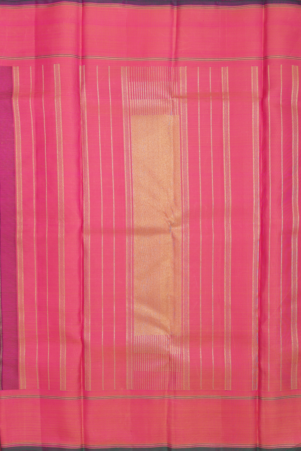 Kanchipuram Silk Saree In Purple With Contrast Border