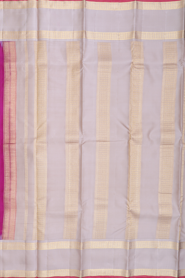 Kanchipuram Silk Saree In Purple With Contrast Border