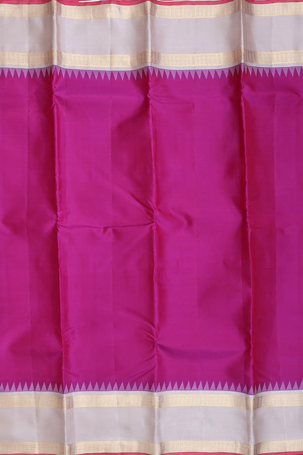 Kanchipuram Silk Saree In Purple With Contrast Border