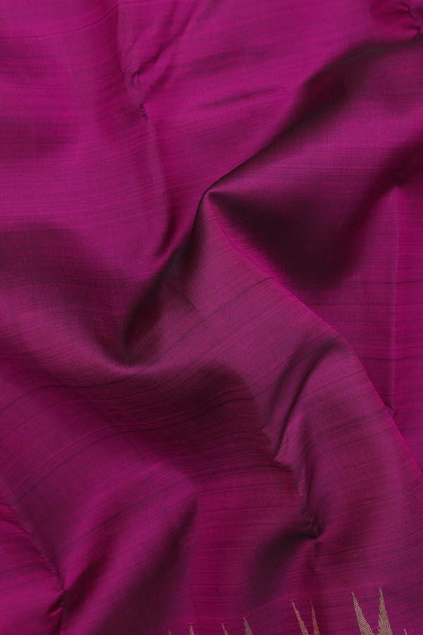 Kanchipuram Silk Saree In Purple With Contrast Border