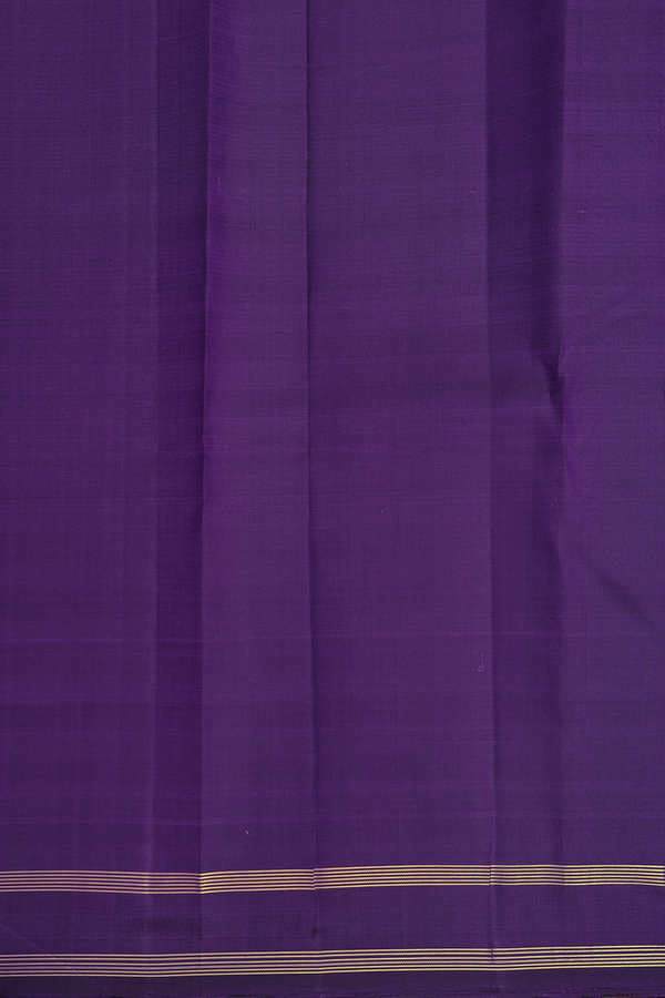 Kanchipuram Silk Saree In Purple With Elephant Buttas