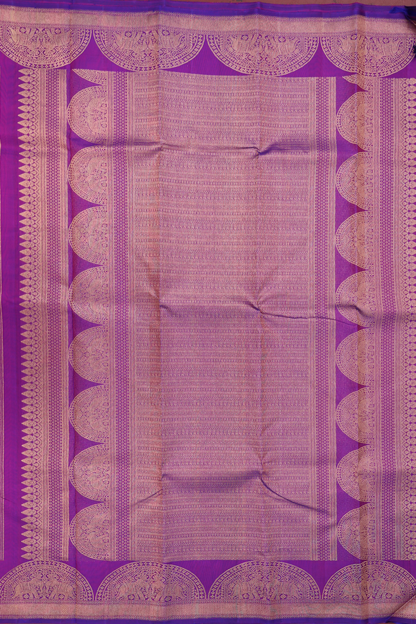 Kanchipuram Silk Saree In Purple With Floral Buttas