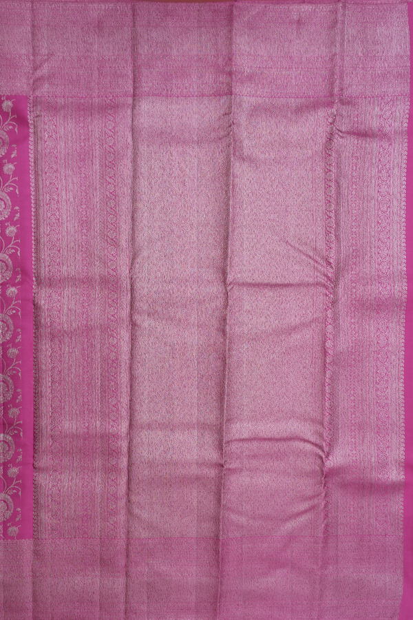 Kanchipuram Silk Saree In Purple With Floral Design
