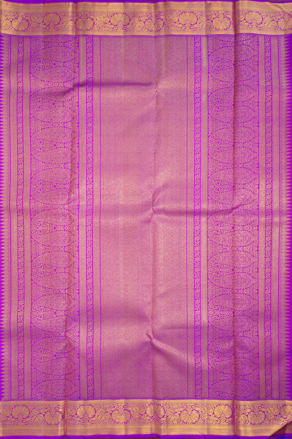 Kanchipuram Silk Saree In Purple With Floral Design