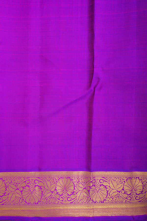 Kanchipuram Silk Saree In Purple With Floral Design