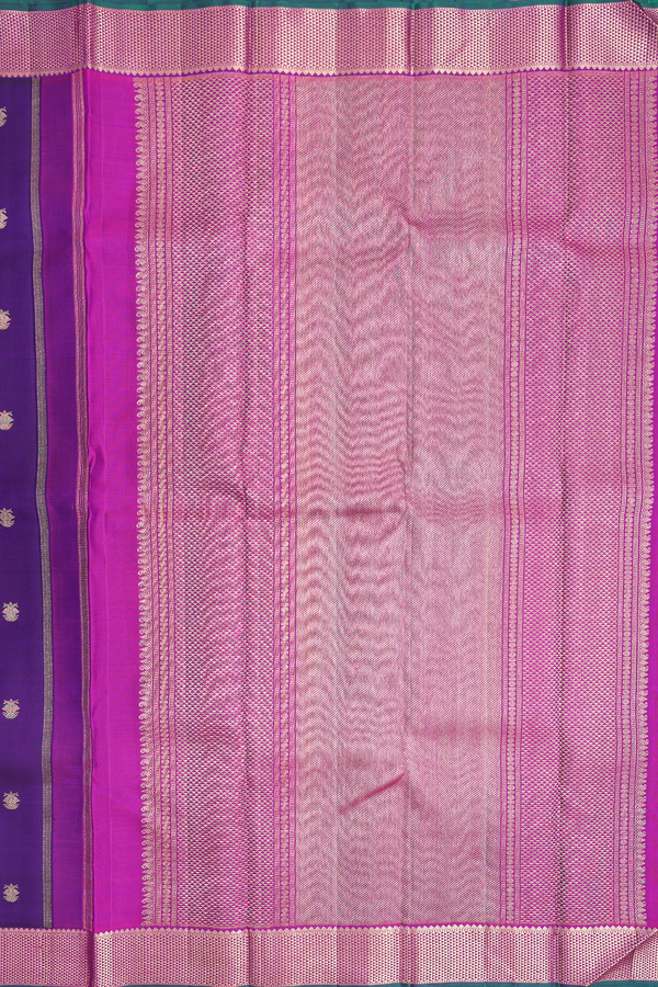 Kanchipuram Silk Saree In Purple With Iruthalai Pakshi Buttas