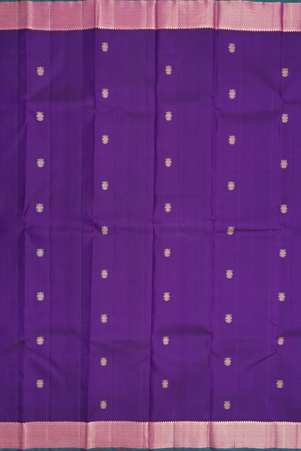 Kanchipuram Silk Saree In Purple With Iruthalai Pakshi Buttas