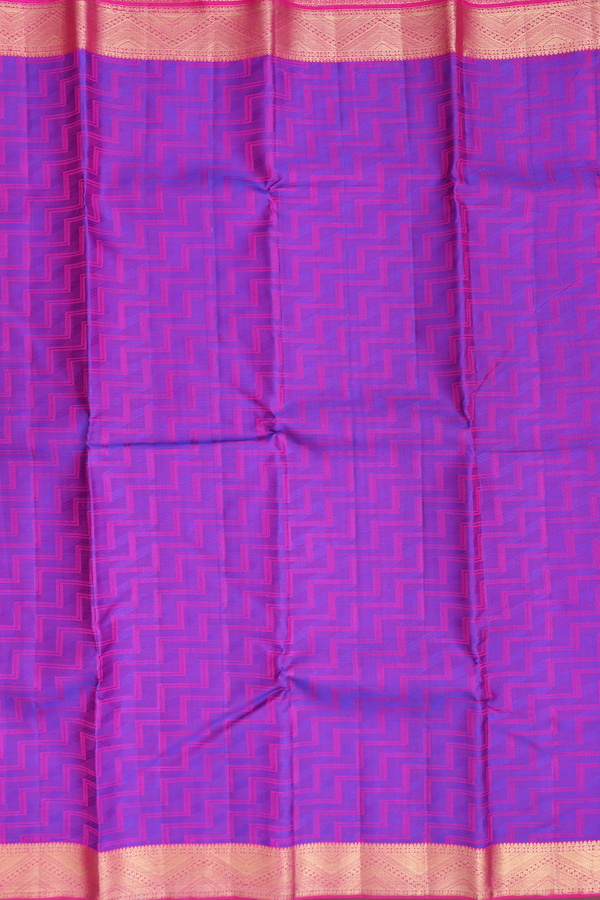 Kanchipuram Silk Saree In Purple With Jacquard Pattern