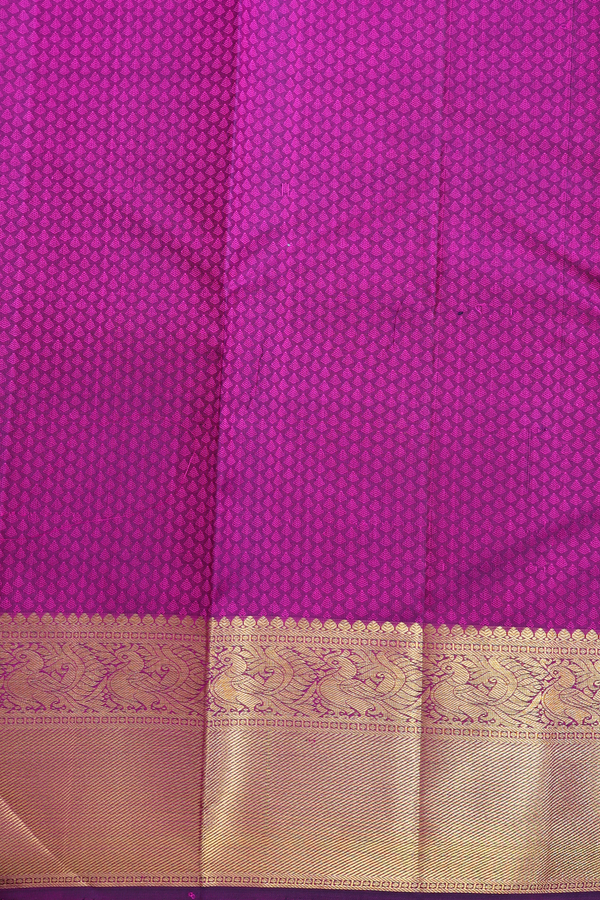 Kanchipuram Silk Saree In Purple With Jacquard Pattern