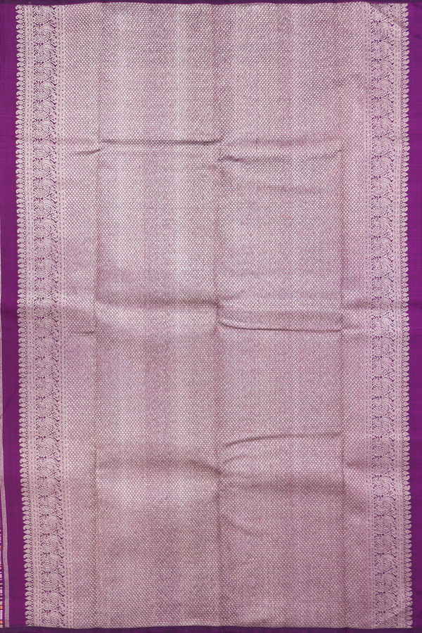 Kanchipuram Silk Saree In Purple With Jacquard Pattern