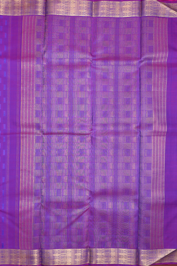 Kanchipuram Silk Saree In Purple With Jacquard Pattern