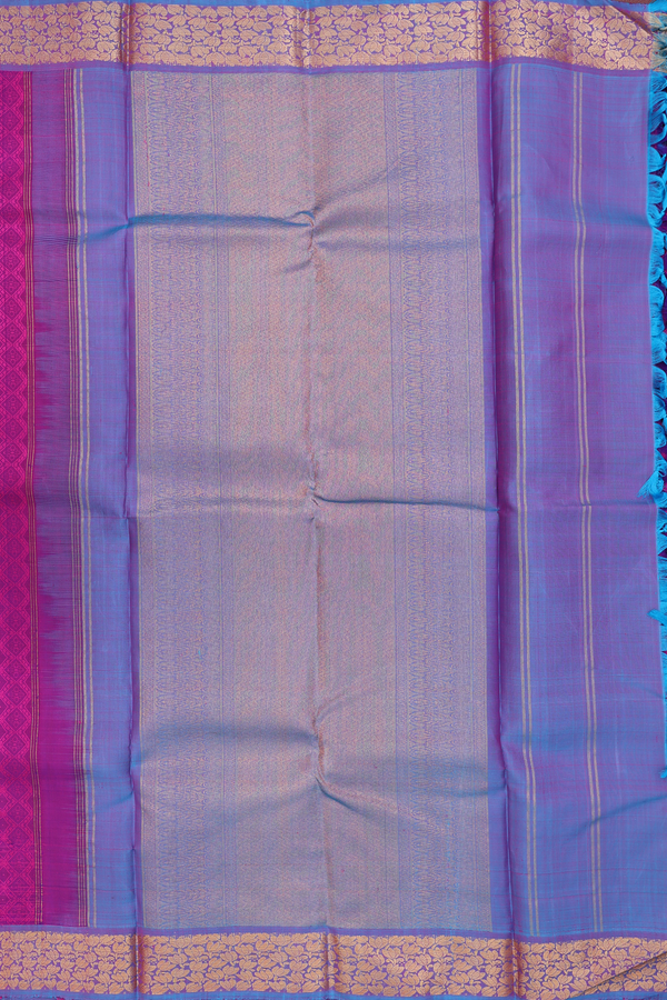 Kanchipuram Silk Saree In Purple With Jacquard Pattern