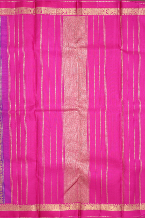Kanchipuram Silk Saree In Purple With Jacquard Pattern