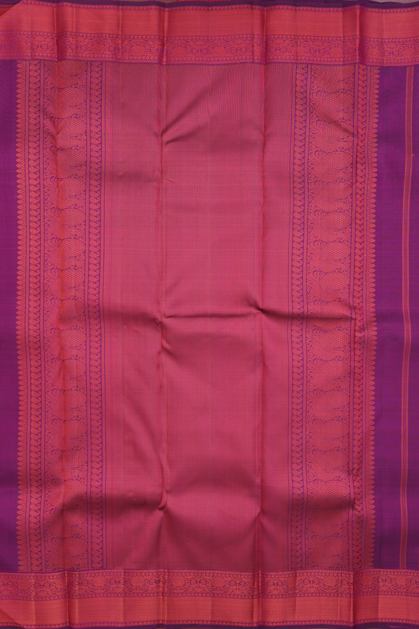 Kanchipuram Silk Saree In Purple With Jacquard Pattern
