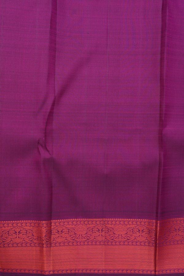 Kanchipuram Silk Saree In Purple With Jacquard Pattern