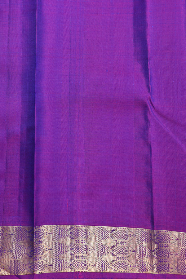 Kanchipuram Silk Saree In Purple With Jacquard Pattern