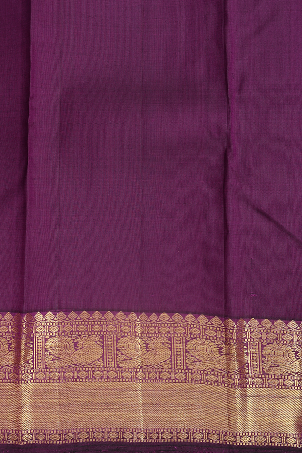 Kanchipuram Silk Saree In Purple With Jacquard Pattern