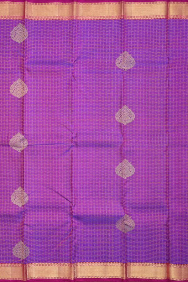 Kanchipuram Silk Saree In Purple With Jacquard Pattern