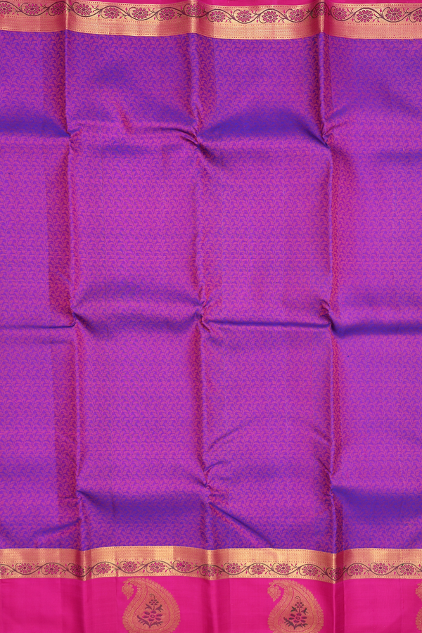 Kanchipuram Silk Saree In Purple With Jacquard Pattern