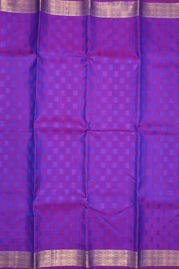Kanchipuram Silk Saree In Purple With Jacquard Pattern