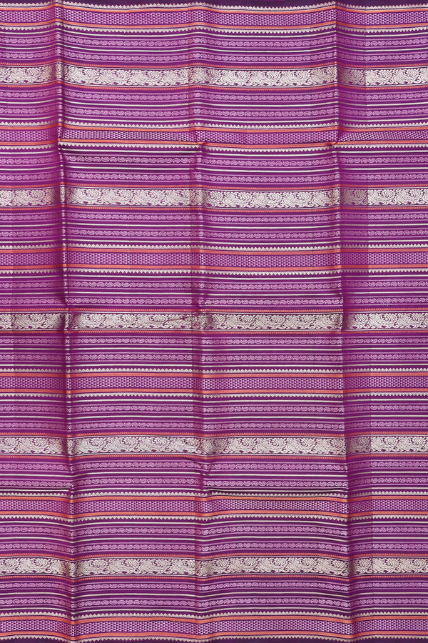 Kanchipuram Silk Saree In Purple With Jacquard Pattern