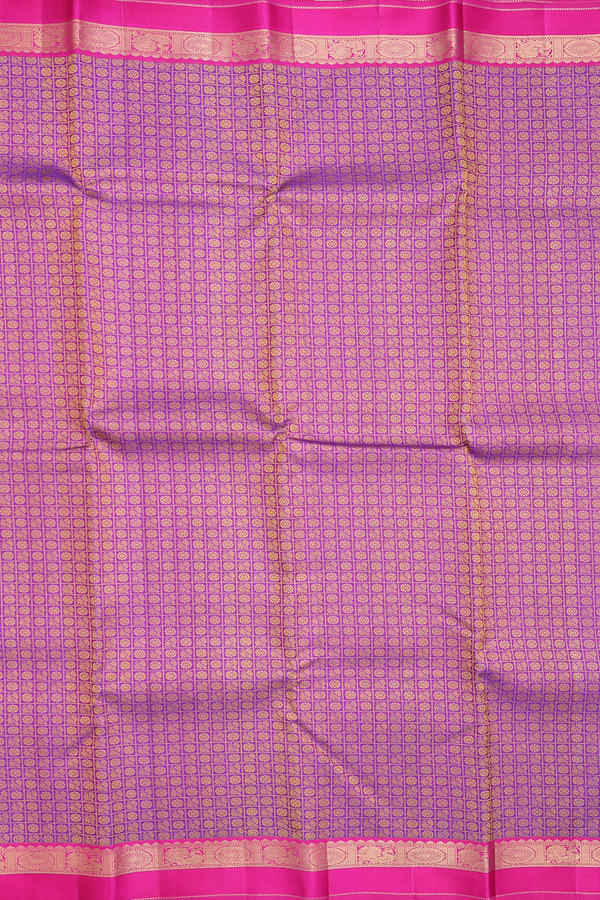 Kanchipuram Silk Saree In Purple With Jacquard Pattern