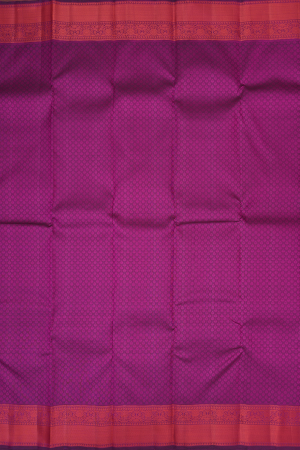 Kanchipuram Silk Saree In Purple With Jacquard Pattern