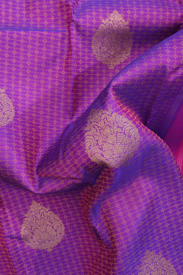Kanchipuram Silk Saree In Purple With Jacquard Pattern