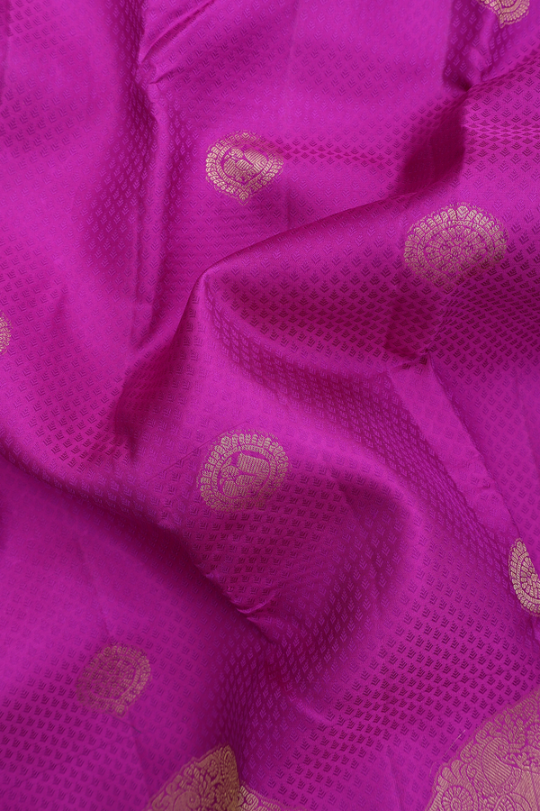 Kanchipuram Silk Saree In Purple With Jacquard Pattern