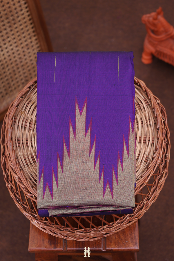 Kanchipuram Silk Saree In Purple With Malli Moggu Motifs