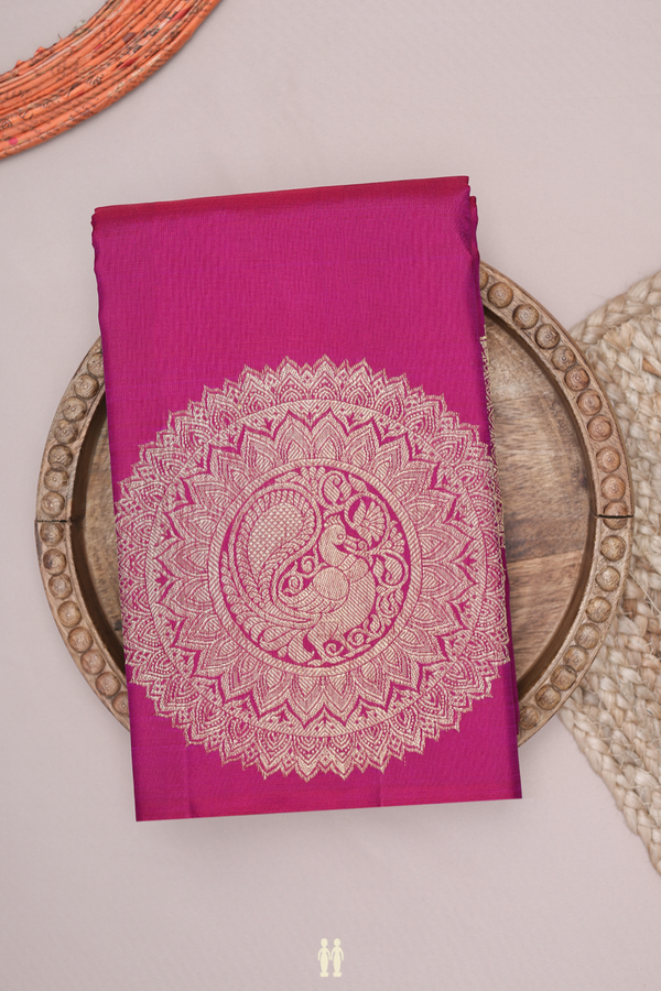 Kanchipuram Silk Saree In Purple With Mandala Design