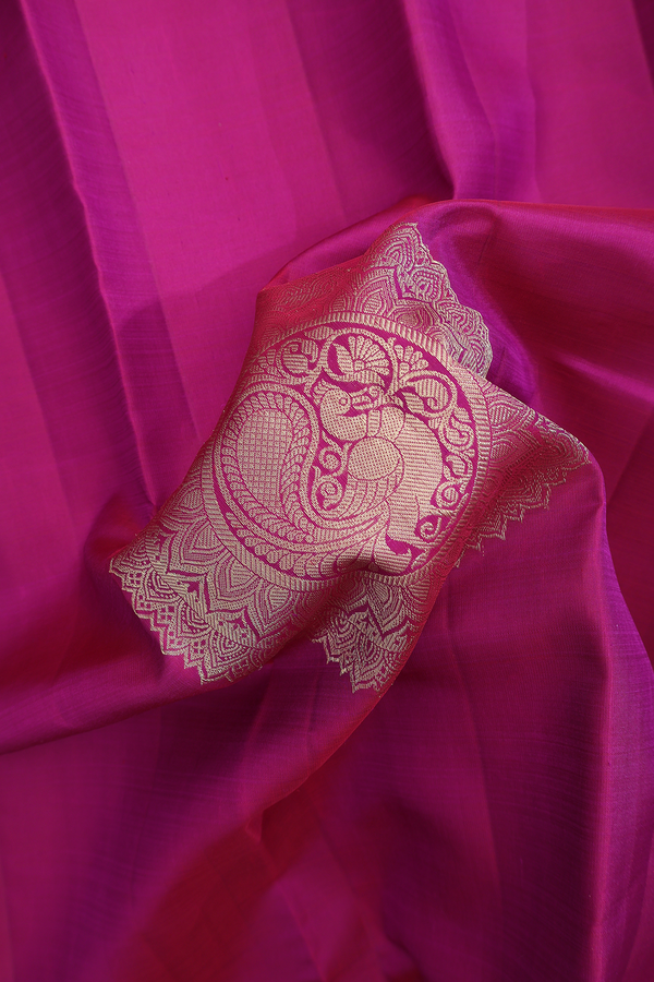 Kanchipuram Silk Saree In Purple With Mandala Design